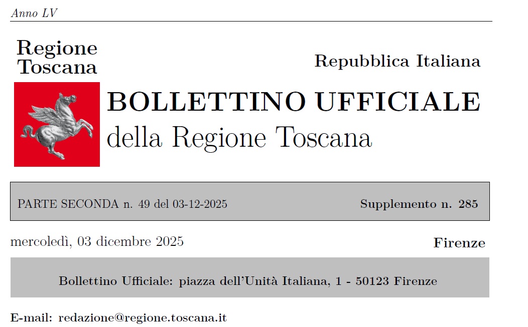 Statuto Unione Valdera pubblicato su BURT Parte Seconda n.49 del 03/12/2025 - Supplemento n.285